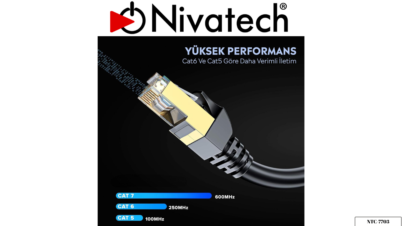 Nivatech NTC 7703 3M CAT7 CABLE 1000MHZ/10GBPS