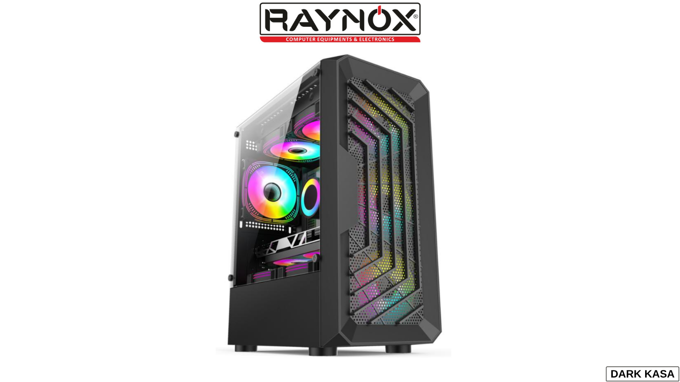 RAYNOX DARK BLACK PC CASE(+4*FAN)